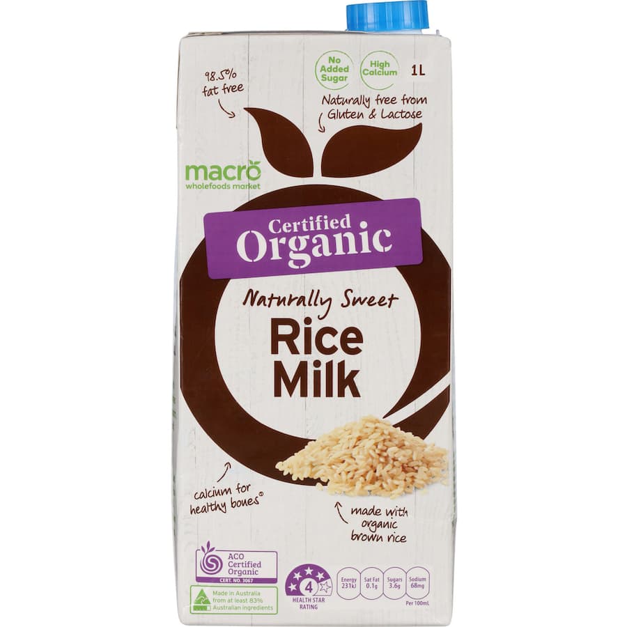 Macro Organic Rice Milk Carton 1L