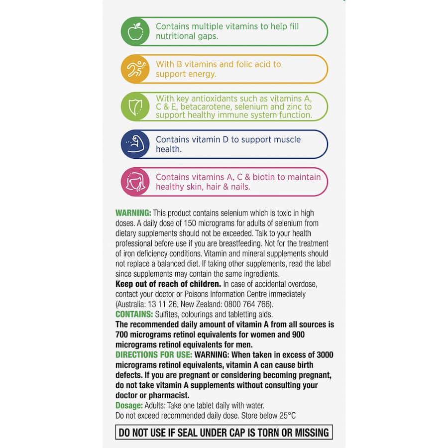 Centrum Advance Adults Daily Multivitamin Supplement Tablets 100pack