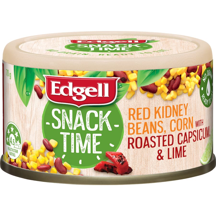 Edgell Snacktime Red Kidney Beans With Corn, Capsicum & Lime 70g