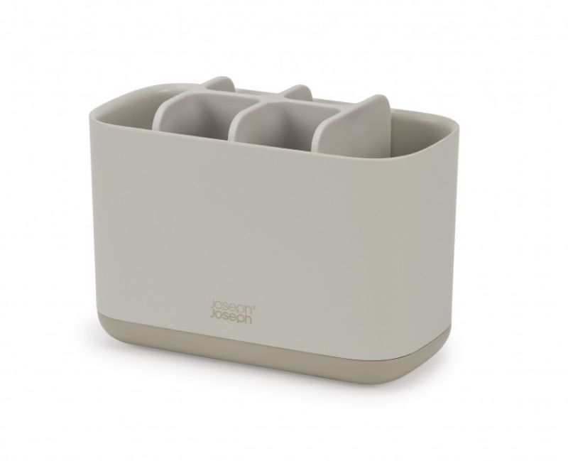 Joseph Joseph EasyStore Large Toothbrush Caddy in Ecru, featuring multiple compartments and a sleek design for organized oral care.