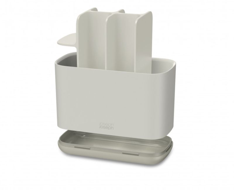 Joseph Joseph EasyStore Large Toothbrush Caddy in Ecru, featuring multiple compartments for organized oral care storage.