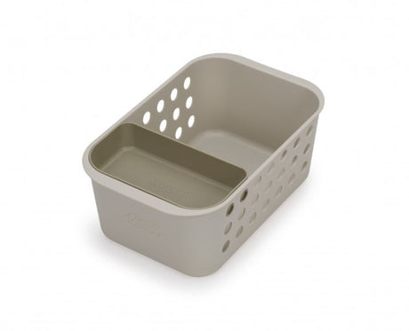 Joseph Joseph EasyStore Bathroom Storage Basket for organizing grooming essentials with ventilated sides and moveable tray.