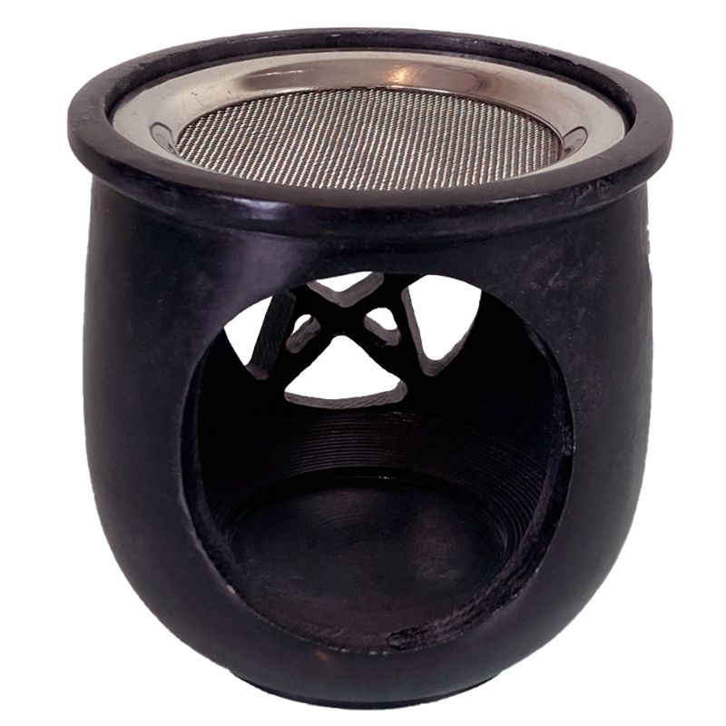 Triple Moon Pentacle Soapstone Resin Burner