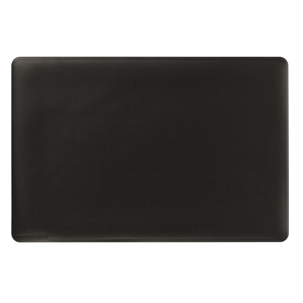 Durable black desk mat with contour edges, non-slip design for a stable writing surface, perfect for any workspace.