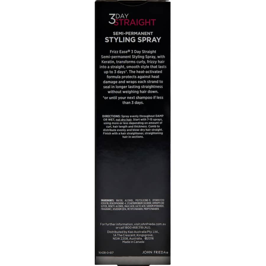 John Frieda Hair Product 3 Day Straight Spray 103mL