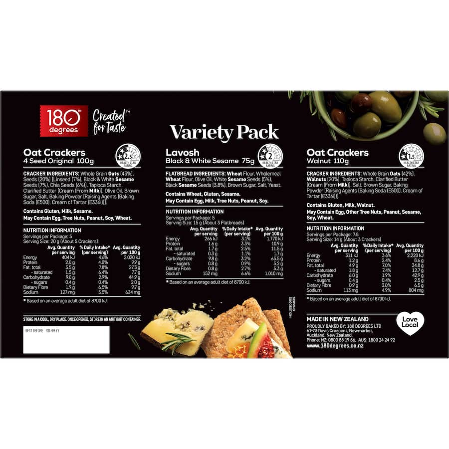 180 Degrees Crackers Premium Variety Pack 285g