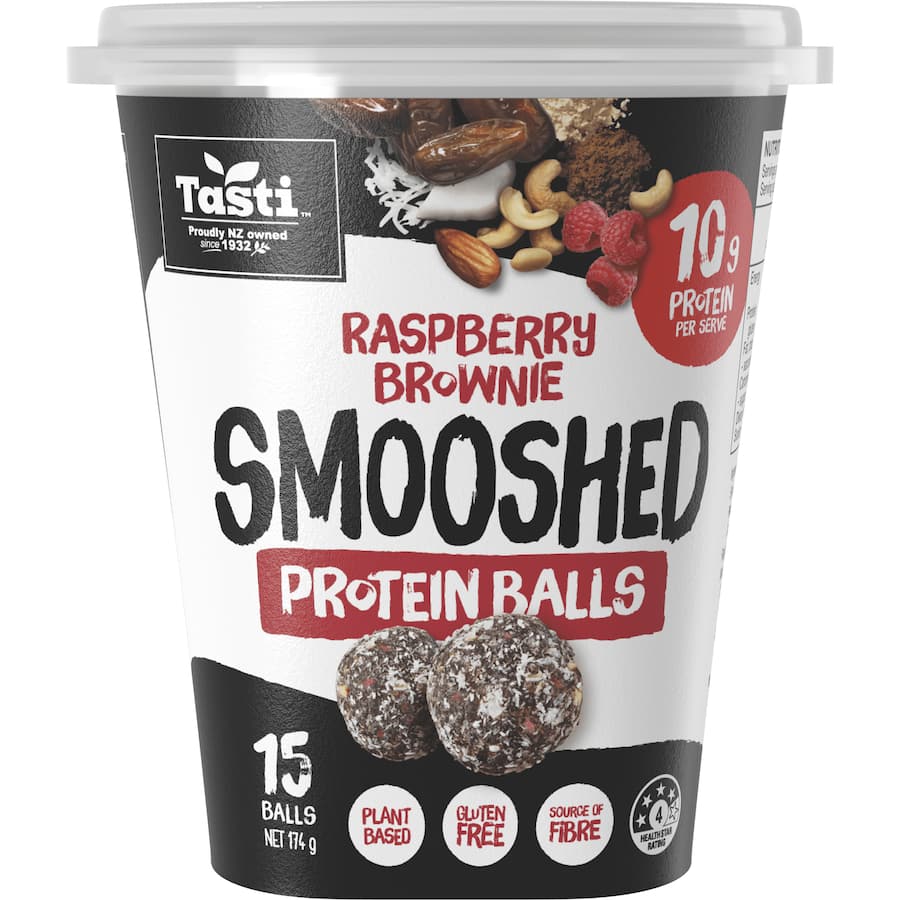 Tasti Smooshed Protein Snack Balls Raspberry Brownie 174g