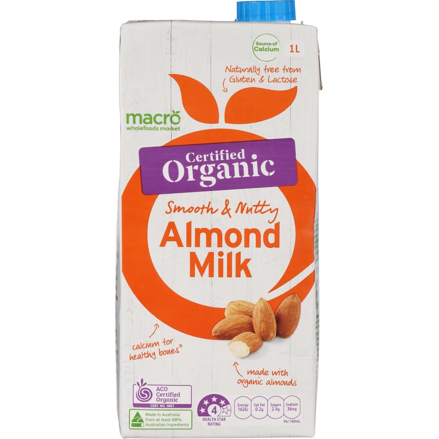 Macro Organic Almond Milk Carton 1L
