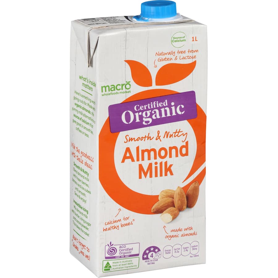 Macro Organic Almond Milk Carton 1L