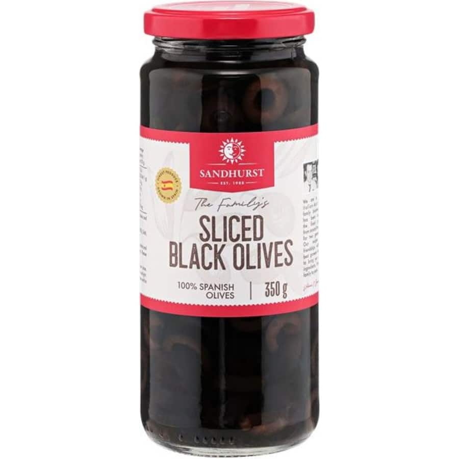 Sandhurst Black Olives Sliced 350g