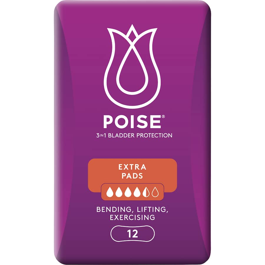 Poise Womens Continence Pads Extra 12pack