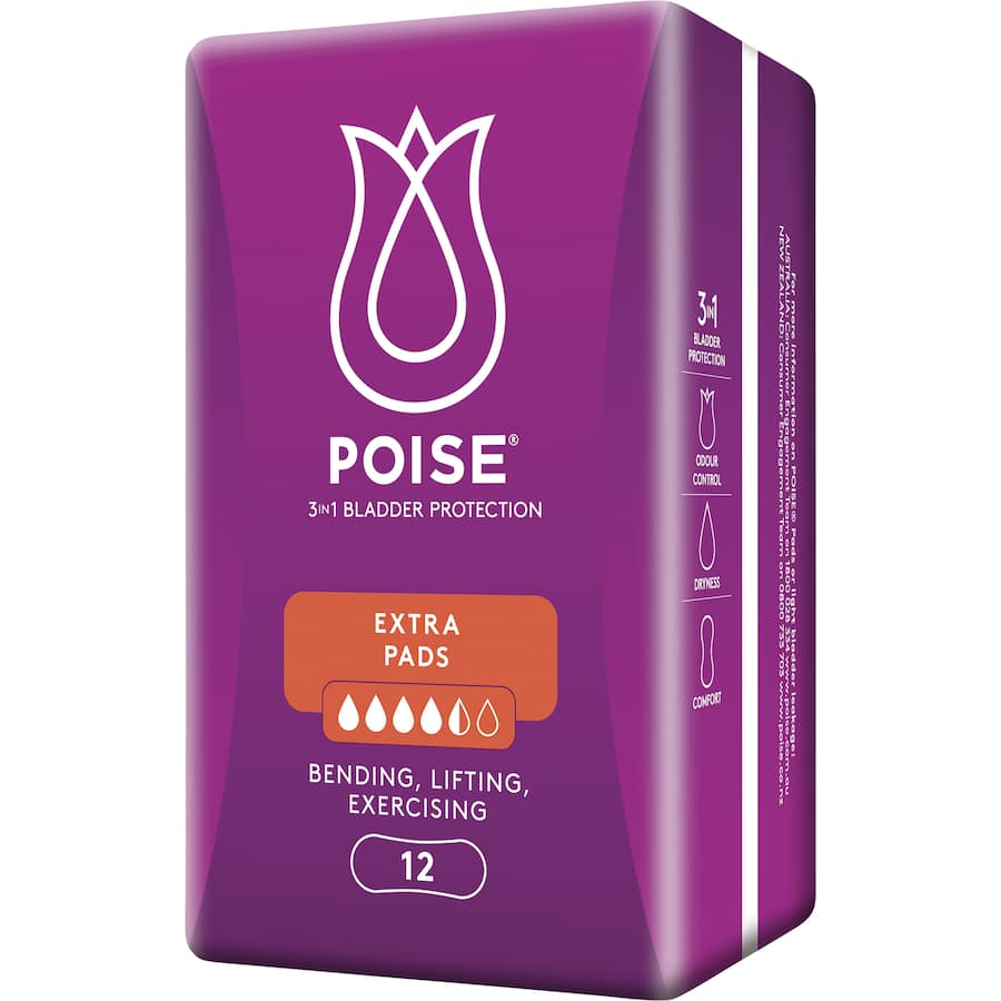 Poise Womens Continence Pads Extra 12pack