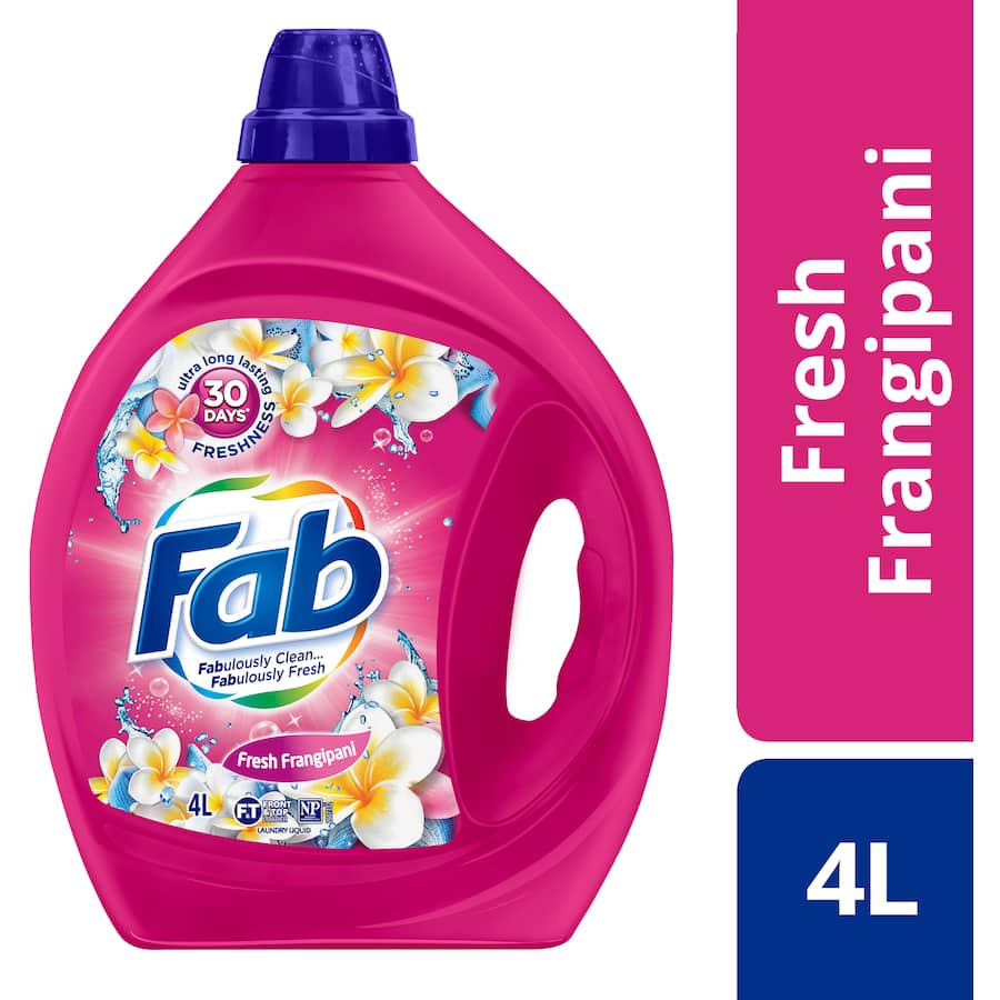 Fab Laundry Detergent Liquid Fresh Frangipani - 4L