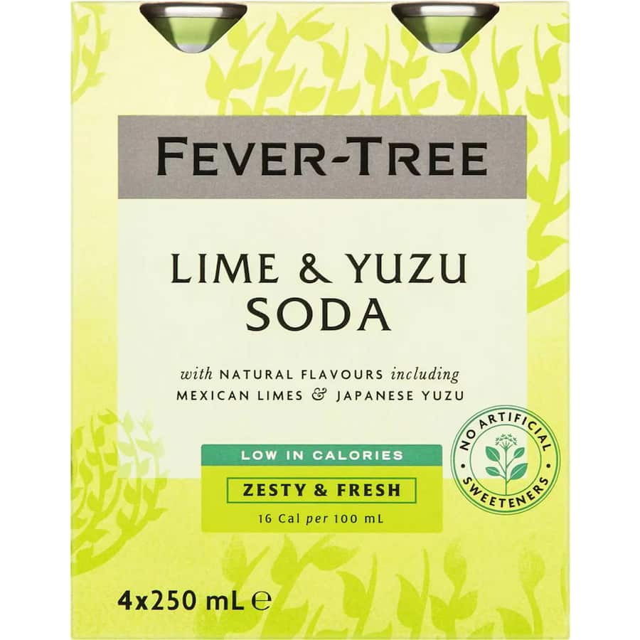 Fever Tree Soda Lime & Yuzu 250ml cans 4pack