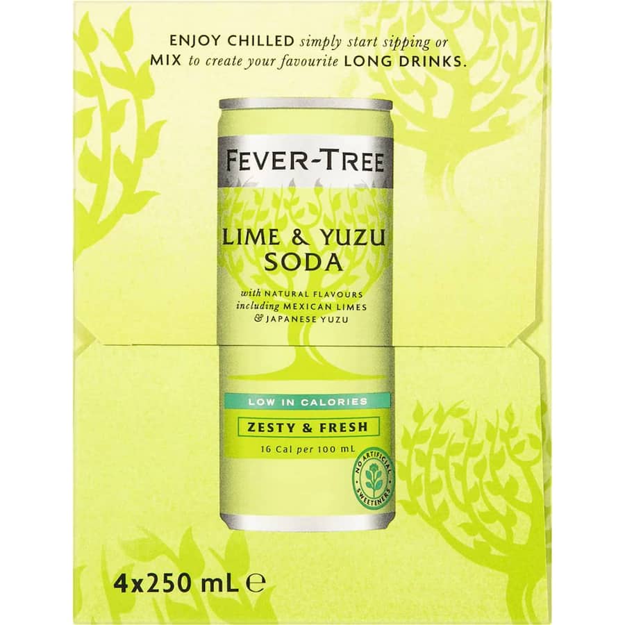Fever Tree Soda Lime & Yuzu 250ml cans 4pack