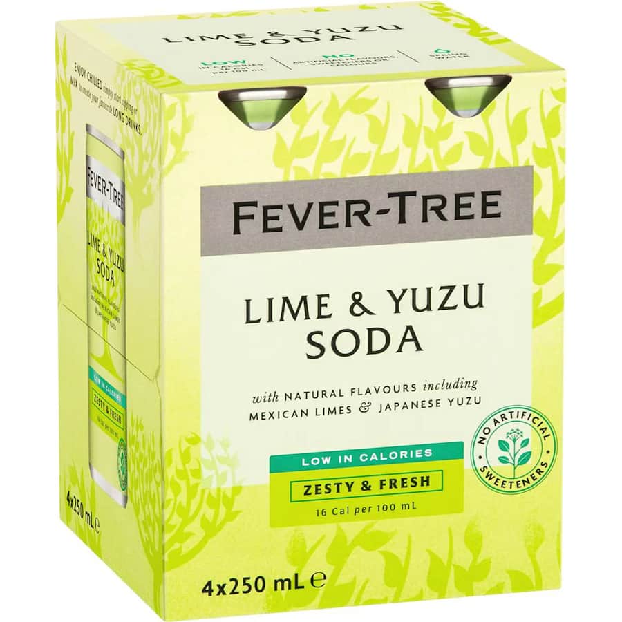 Fever Tree Soda Lime & Yuzu 250ml cans 4pack
