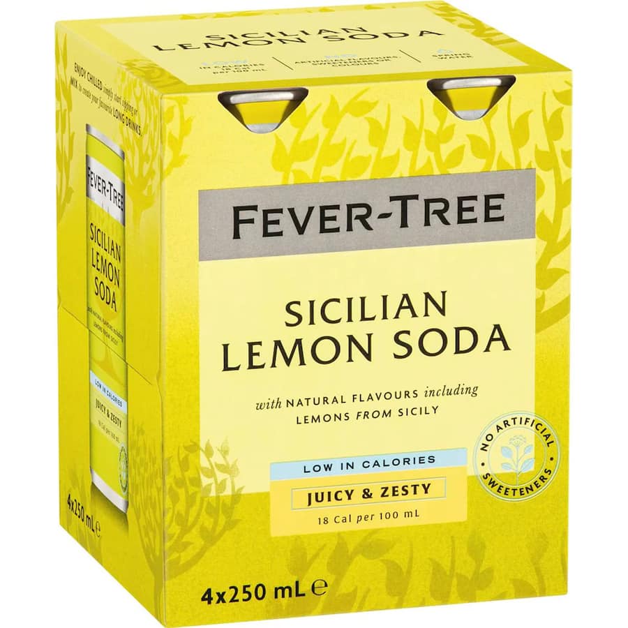 Fever Tree Soda Sicilian Lemon 250ml cans 4pack