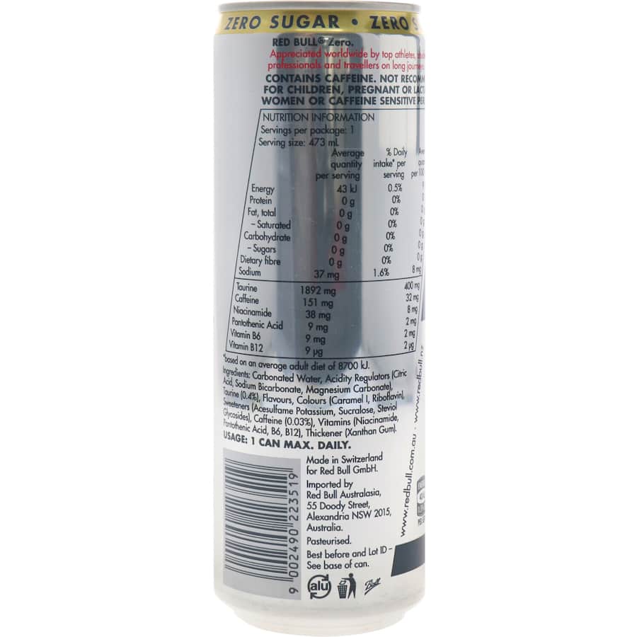 Red Bull Zero Energy Drink  Single can 473mL