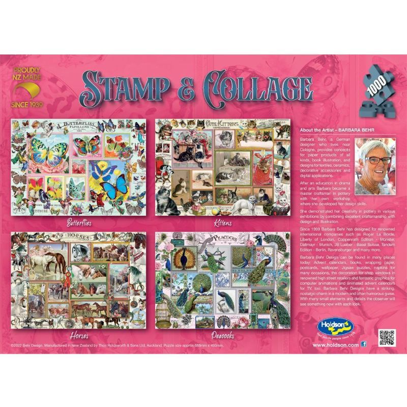 Holdson Puzzle - Stamp & Collage, 1000pc (Butterflies)