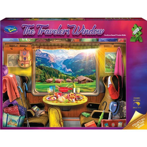Jigsaw Puzzle - The Travelers Window Switzerland Train Ride (1000pcs)