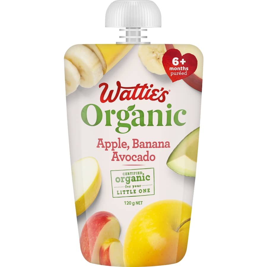 Wattie's Organic Baby Food 6+ Months Apple Banana & Avocado 120g