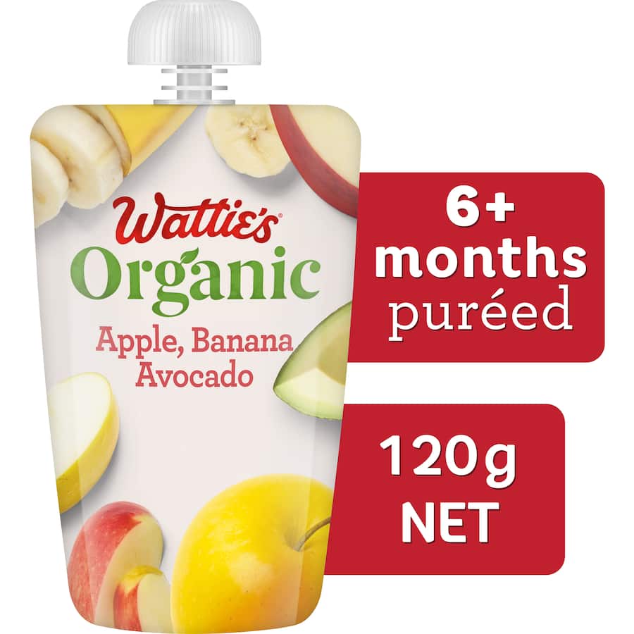 Wattie's Organic Baby Food 6+ Months Apple Banana & Avocado 120g