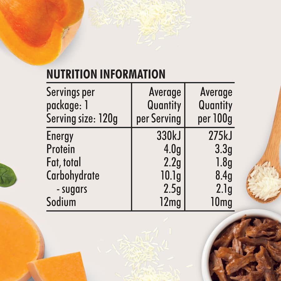 Wattie's Organic Baby Food 6+ Months Beef Pumpkin Rice Spinach Pouch 120g