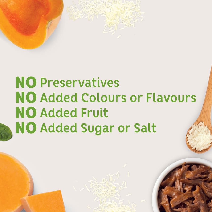 Wattie's Organic Baby Food 6+ Months Beef Pumpkin Rice Spinach Pouch 120g