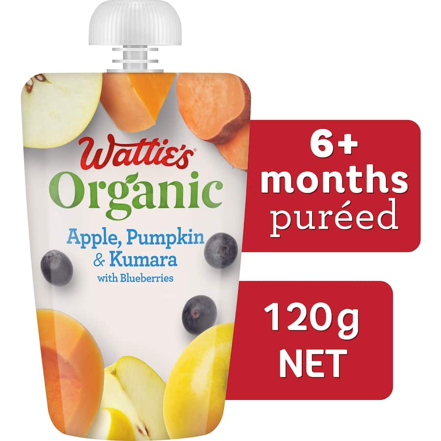 Wattie's Organic Baby Food 6+ Months Apple Pumpkin & Kumara 120g