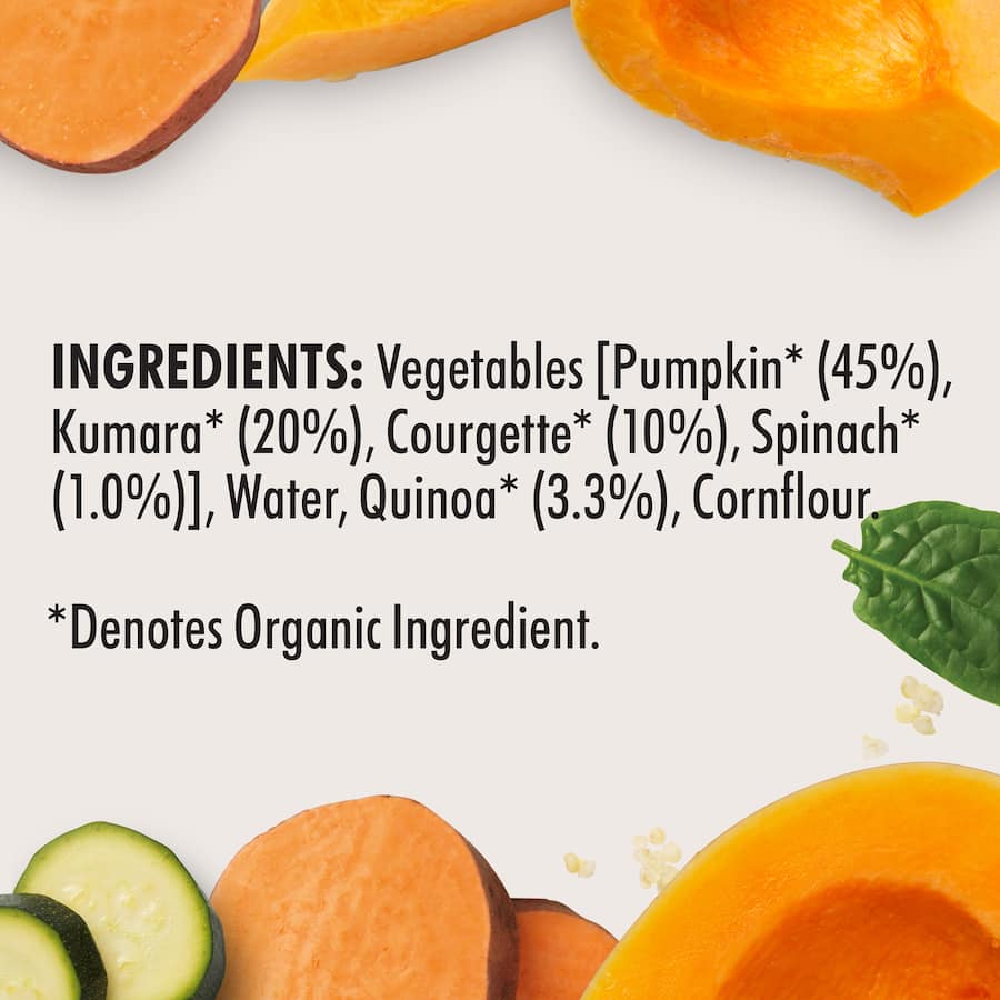 Wattie's Organic Baby Food 6+ Months Pumpkin Kumara & Courgette 120g