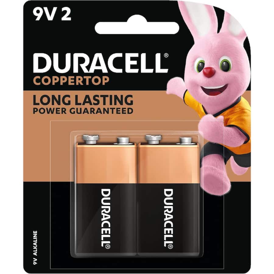 Duracell Long Lasting Batteries Coppertop 9v 2pack