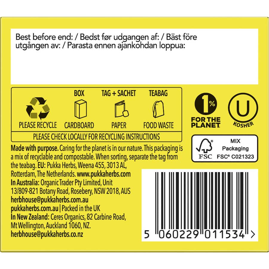Pukka Herbal Tea Lemon, Ginger & Manuka Honey 20pack