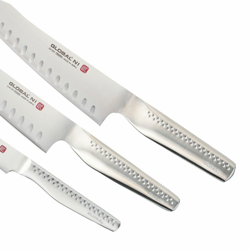 Kitchen Knife Set - Global Ni Cooks / Veg / Paring (3pc)