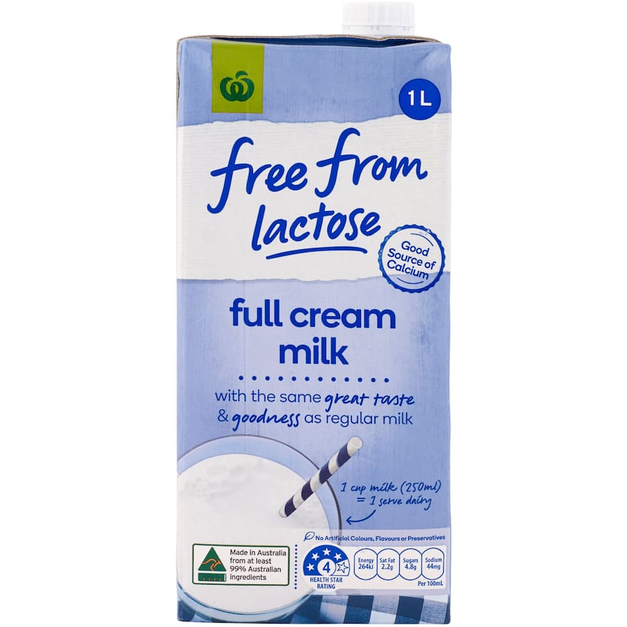 Free From Lactose Milk Full Cream Carton 1L