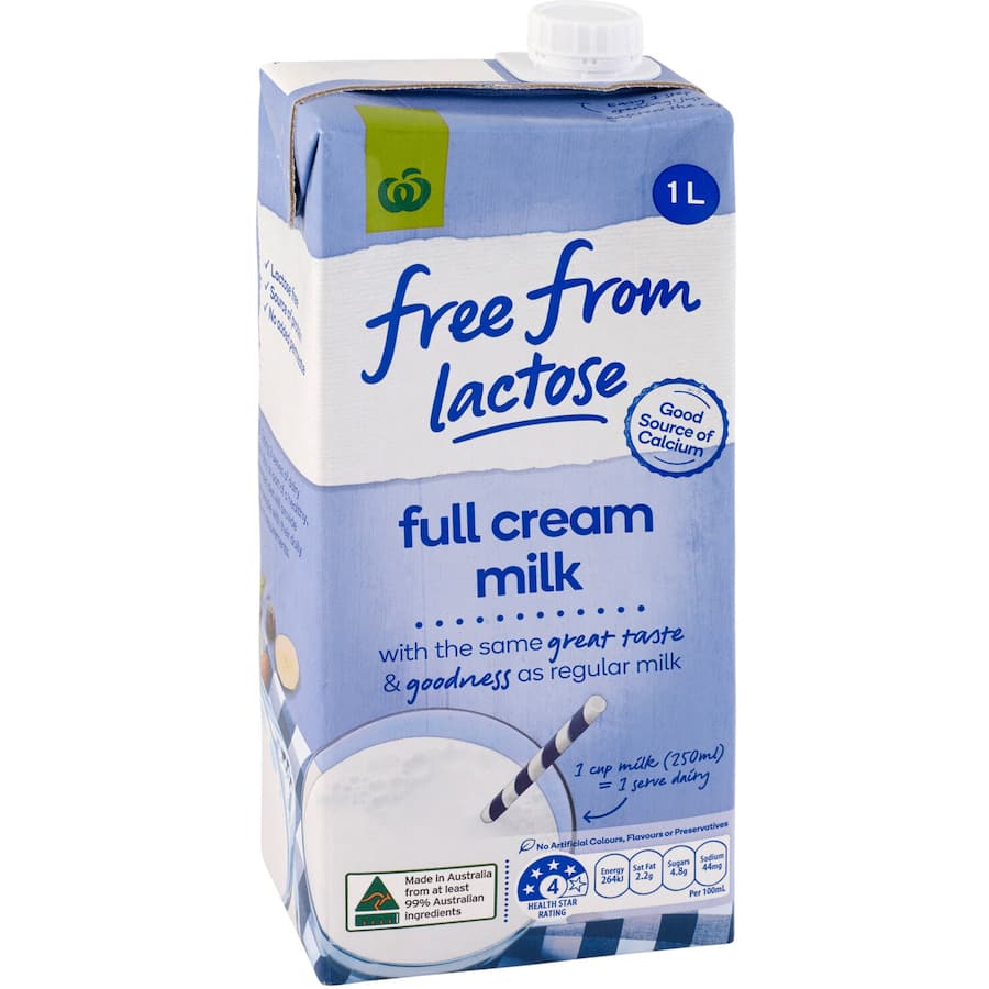Free From Lactose Milk Full Cream Carton 1L