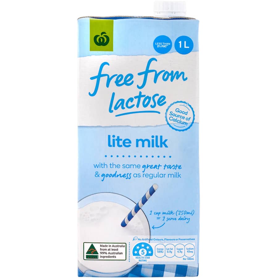 Free From Lactose Milk Lite Uht Carton 1L