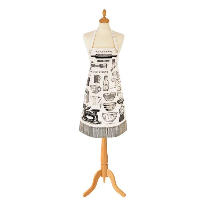 Ulster Weavers Biodegradable Oil Cloth Apron with vintage design, made from recycled materials for stylish, eco-friendly baking.
