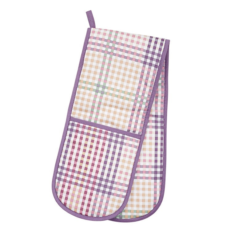 Ulster Weavers Double Oven Glove in Mourne Heather design, featuring vibrant floral patterns and exceptional heat resistance.