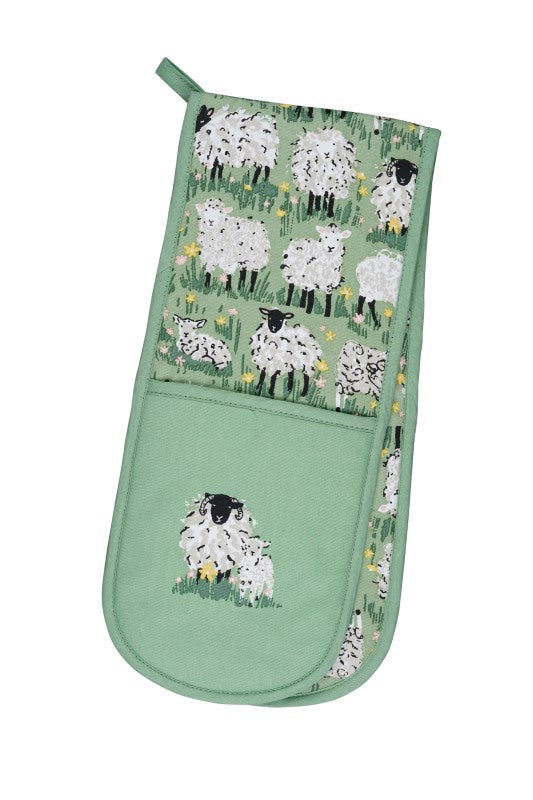 Ulster Weavers Double Oven Glove with charming Woolly Sheep design, eco-friendly materials and stylish country aesthetic.
