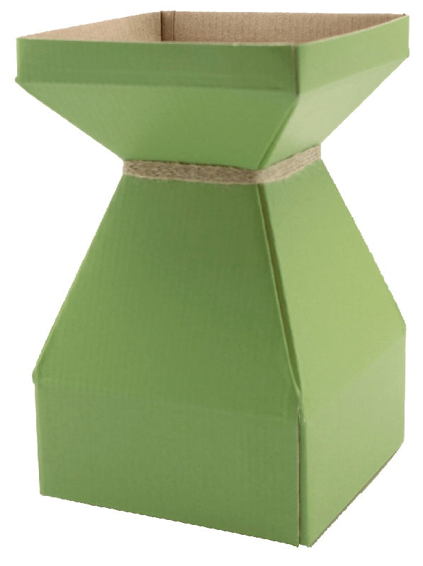 Vaz Medium Transportable Cardboard Vase with Liner in Moss. Pack of 10.