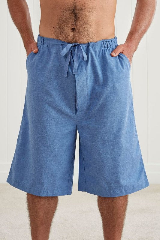Sophisticated small PJ shorts by BAKSANA with elastic waist, side pockets, and made from eco-friendly cotton-linen blend.