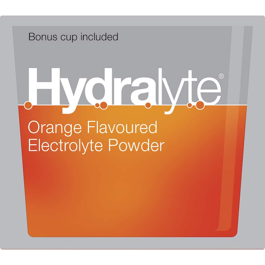 Hydralyte Effervescent Electrolyte Powder Orange Sachets 10pack