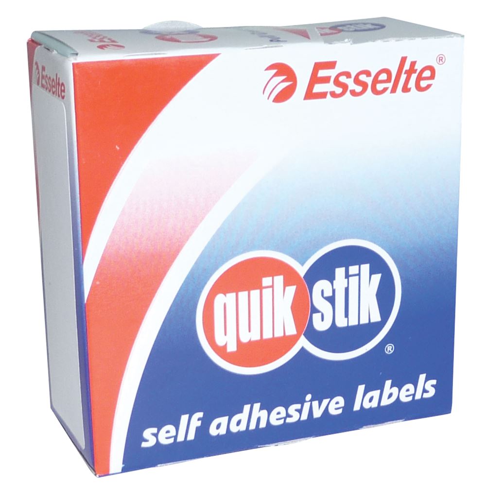 Quikstik white label dispenser with 180 removable 29x76mm labels for easy organization and labeling applications.