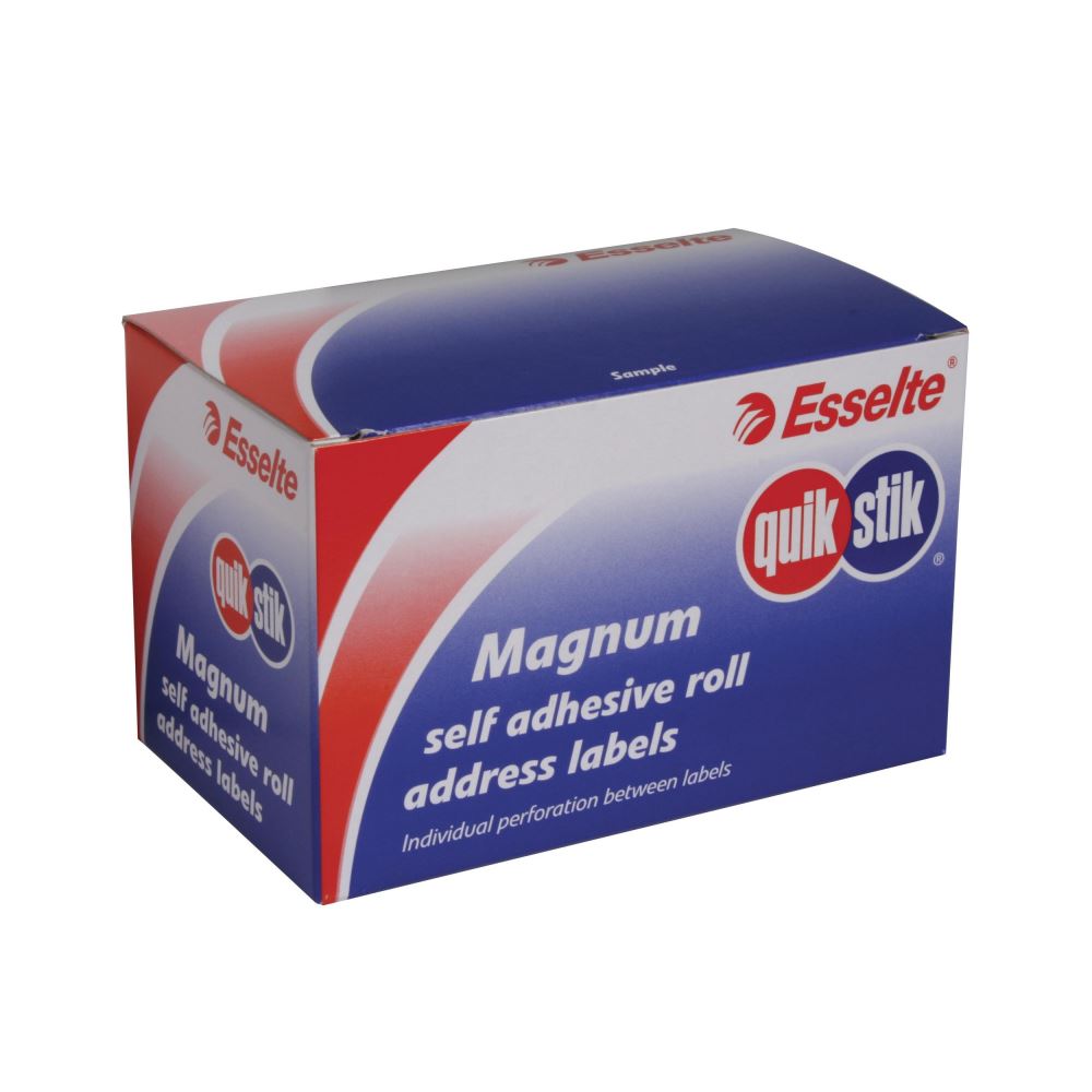 Quikstik Label Dispenser with 200 white labels, ideal for quick organization and labeling in home or professional settings.