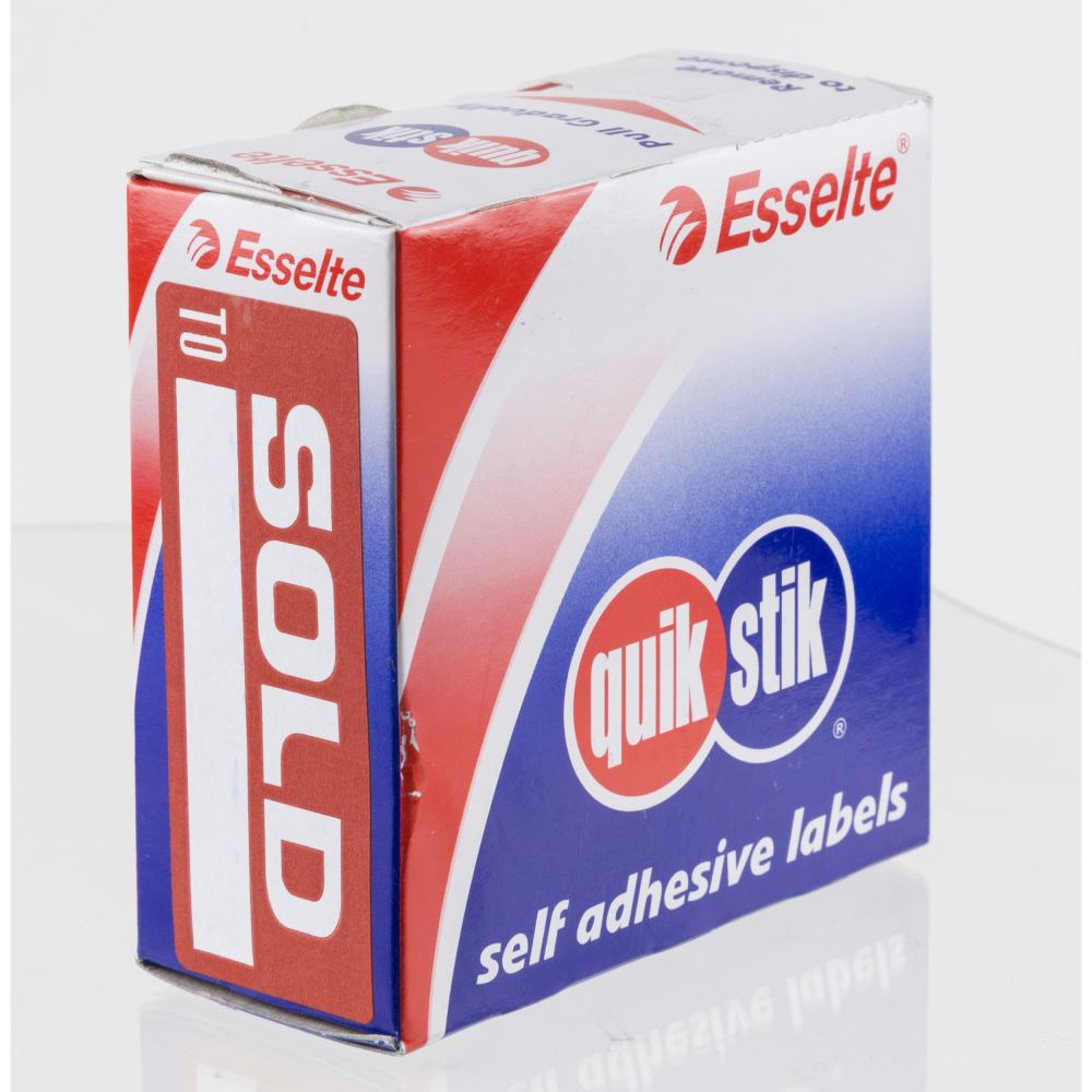 Quikstik Label Dispenser holding 160 'Sold To' labels for efficient and easy application in offices and retail.