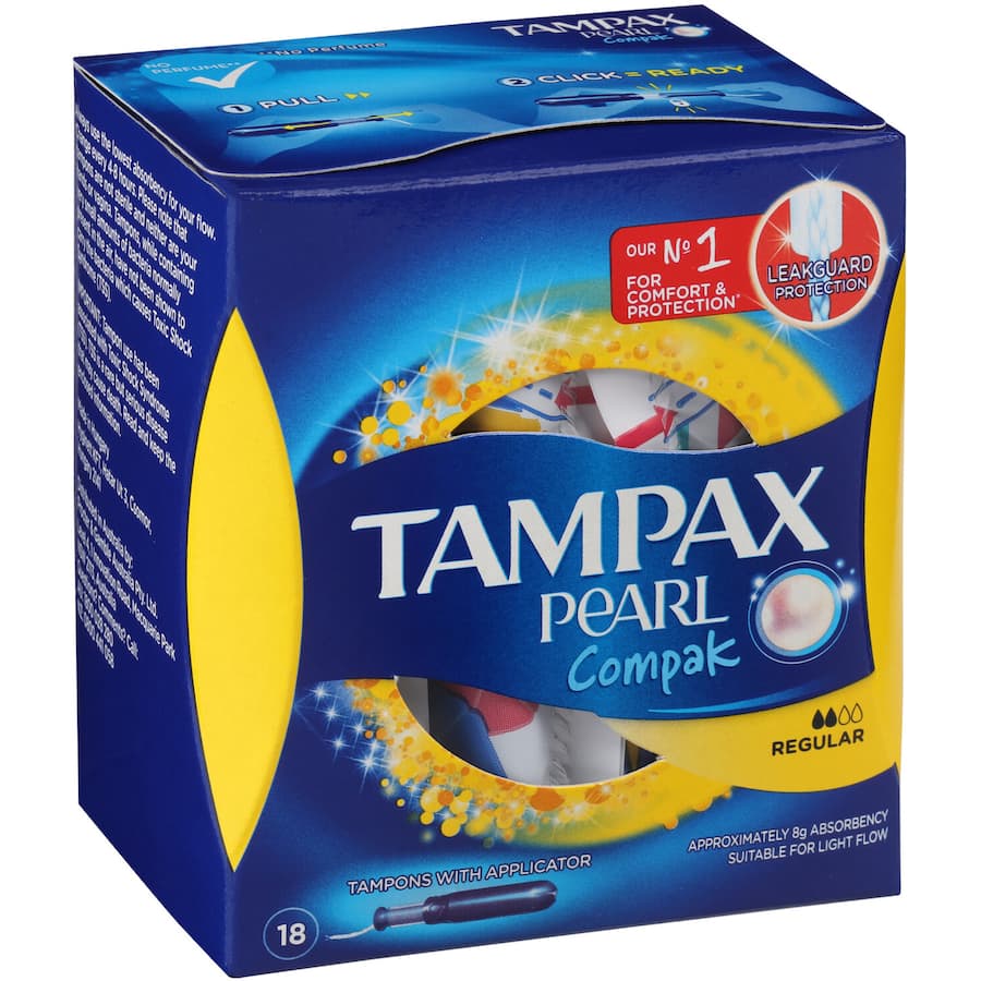 Tampax Pearl Compack Tampons Regular With Applicator 18pack
