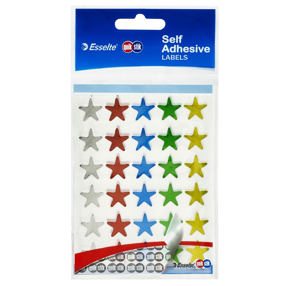 Quikstik Multi Star Labels: 150 versatile, permanent labels for home, office or classroom organization in various colors.