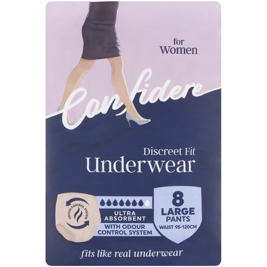 Confidere Womens Continence Pants Large 8pack