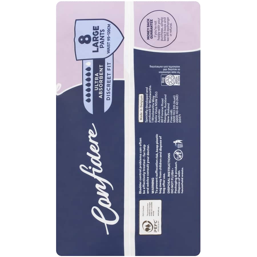 Confidere Womens Continence Pants Large 8pack