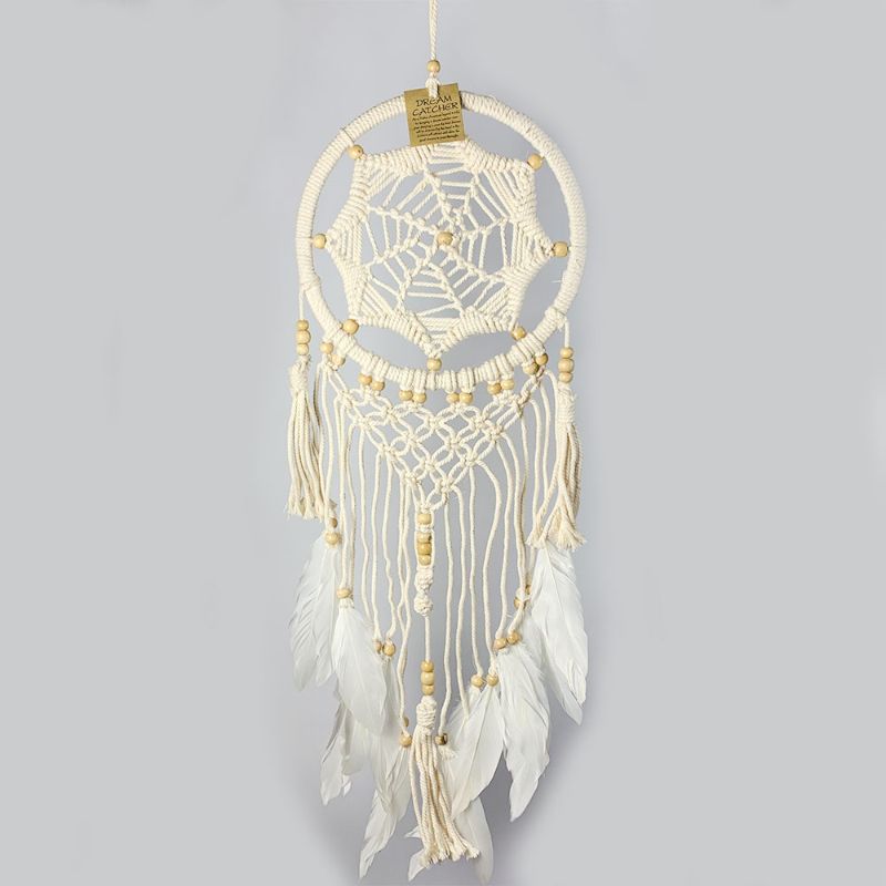 White Star Web Macrame Dreamcatcher 22cm
